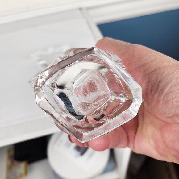 Handmade Clear Lead Crystal Vintage Perfume Bottle With Stopper - Picture 5 of 6